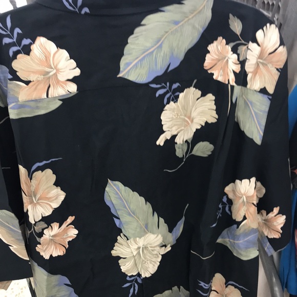 Pusser’s West Indies L Silk Cotton Mix Floral Mens Button Down ShortSleeve Shirt - Picture 8 of 9